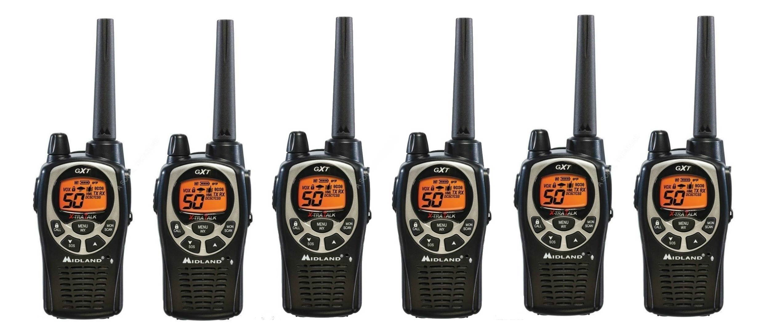 Midland GXT1000VP4, 50 Channel GMRS Two Way Radio (6 Pack)