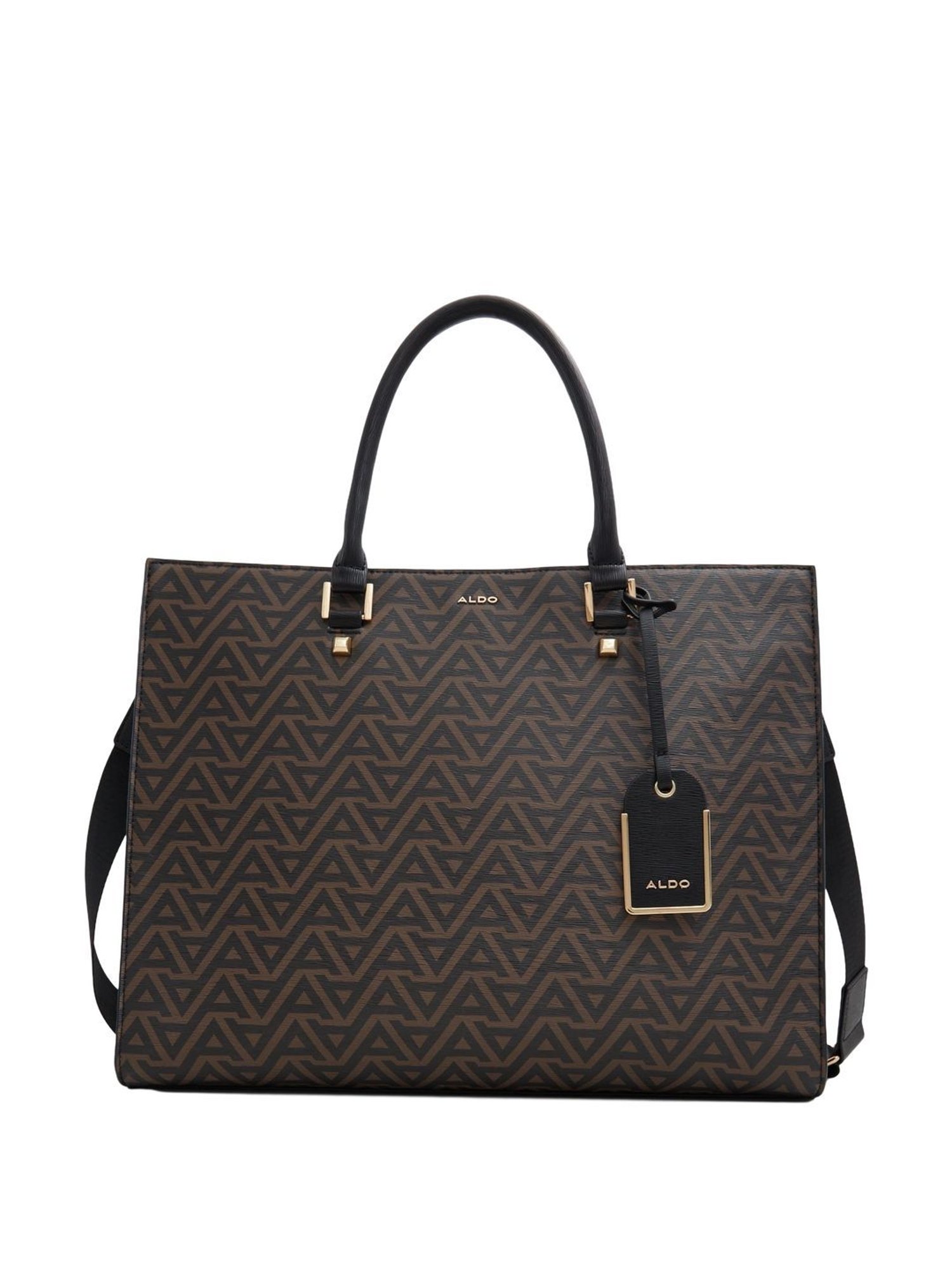 Call It Spring Black Combo Solid Large Tote Handbag