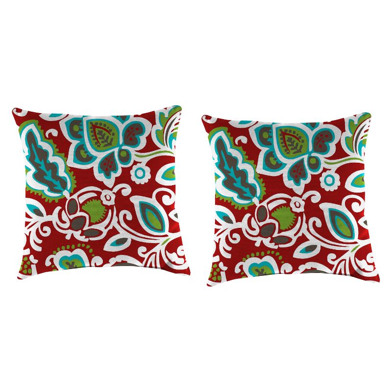 Outdoor Set Of 2 Accessory Toss Pillows In Faxon Rojo - Jordan Manufacturing