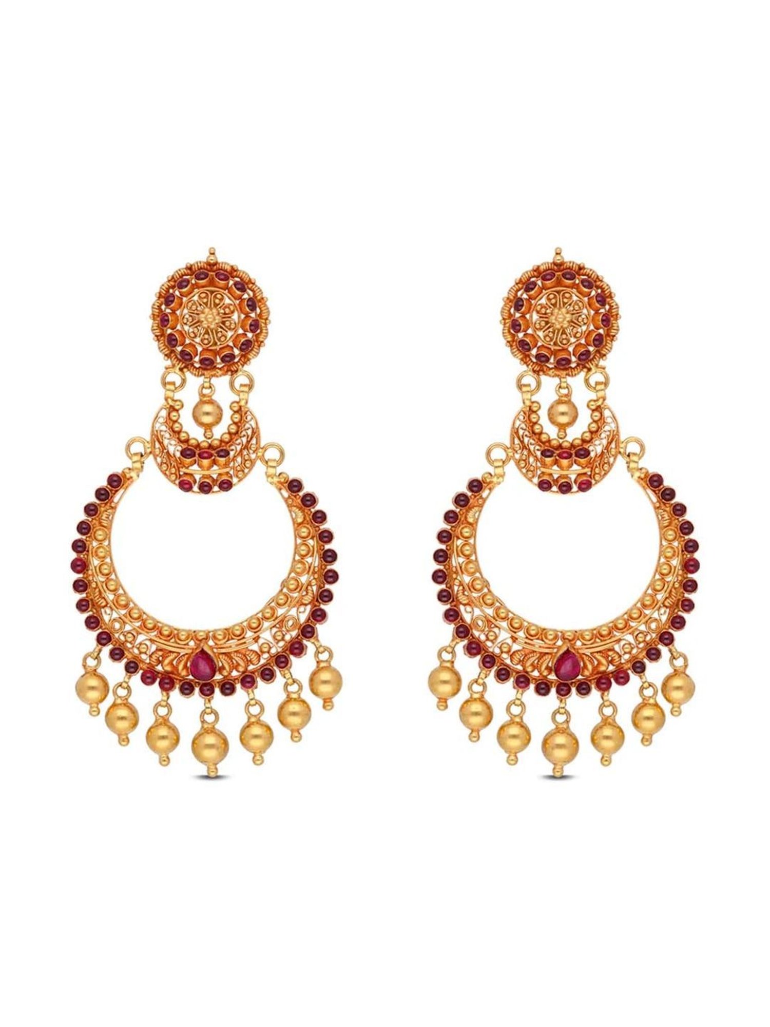 CKC Timeless Plain Gold Chandbali Eardrops