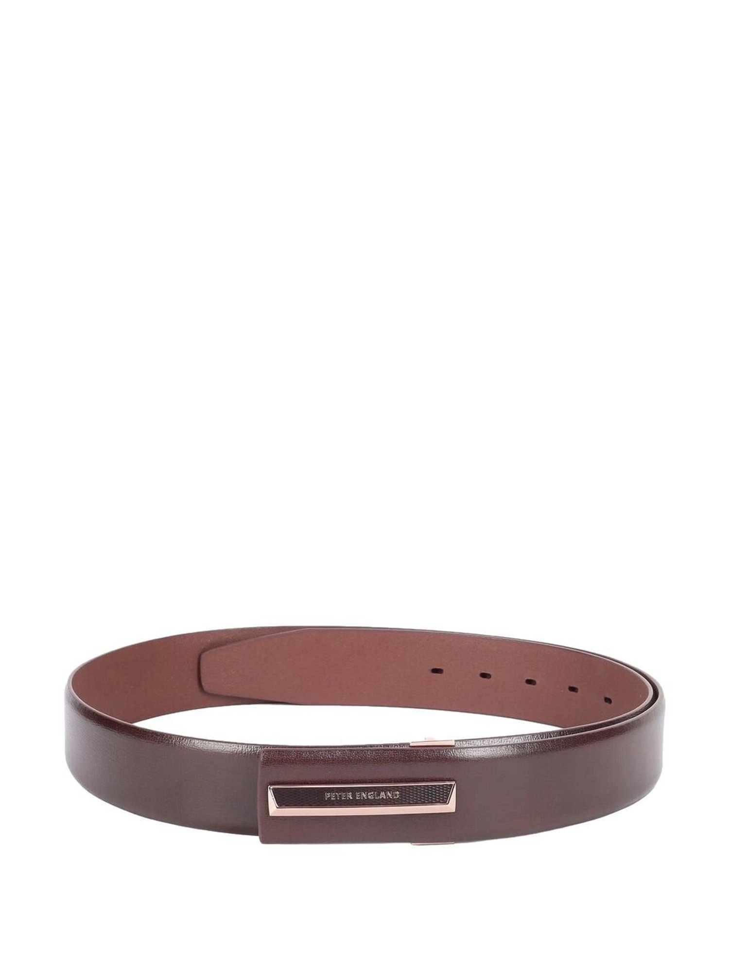 Peter England Brown Leather Waist Belt For Men