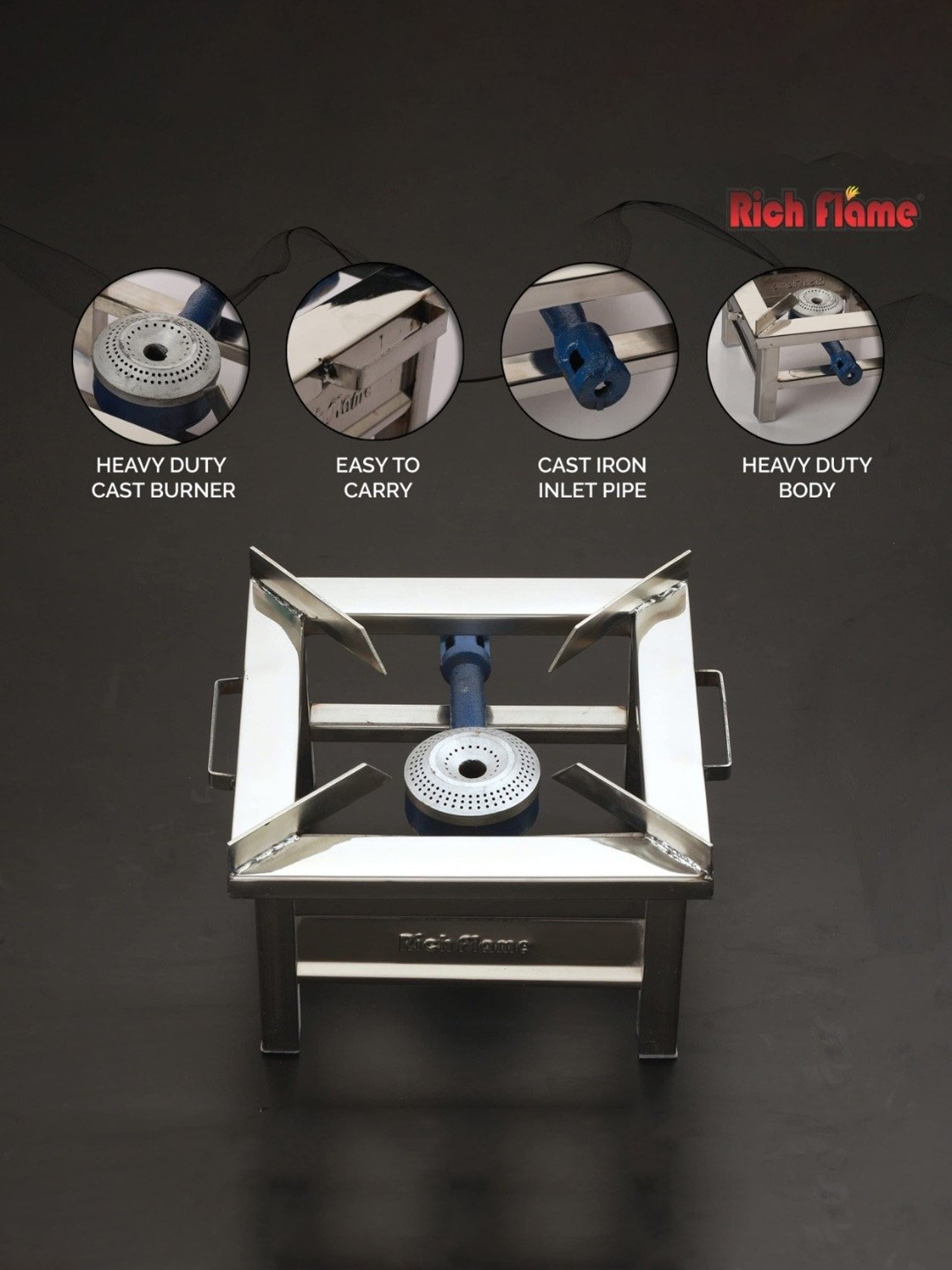 Range Kleen 4pc Porcelain Drip Pan Set Black