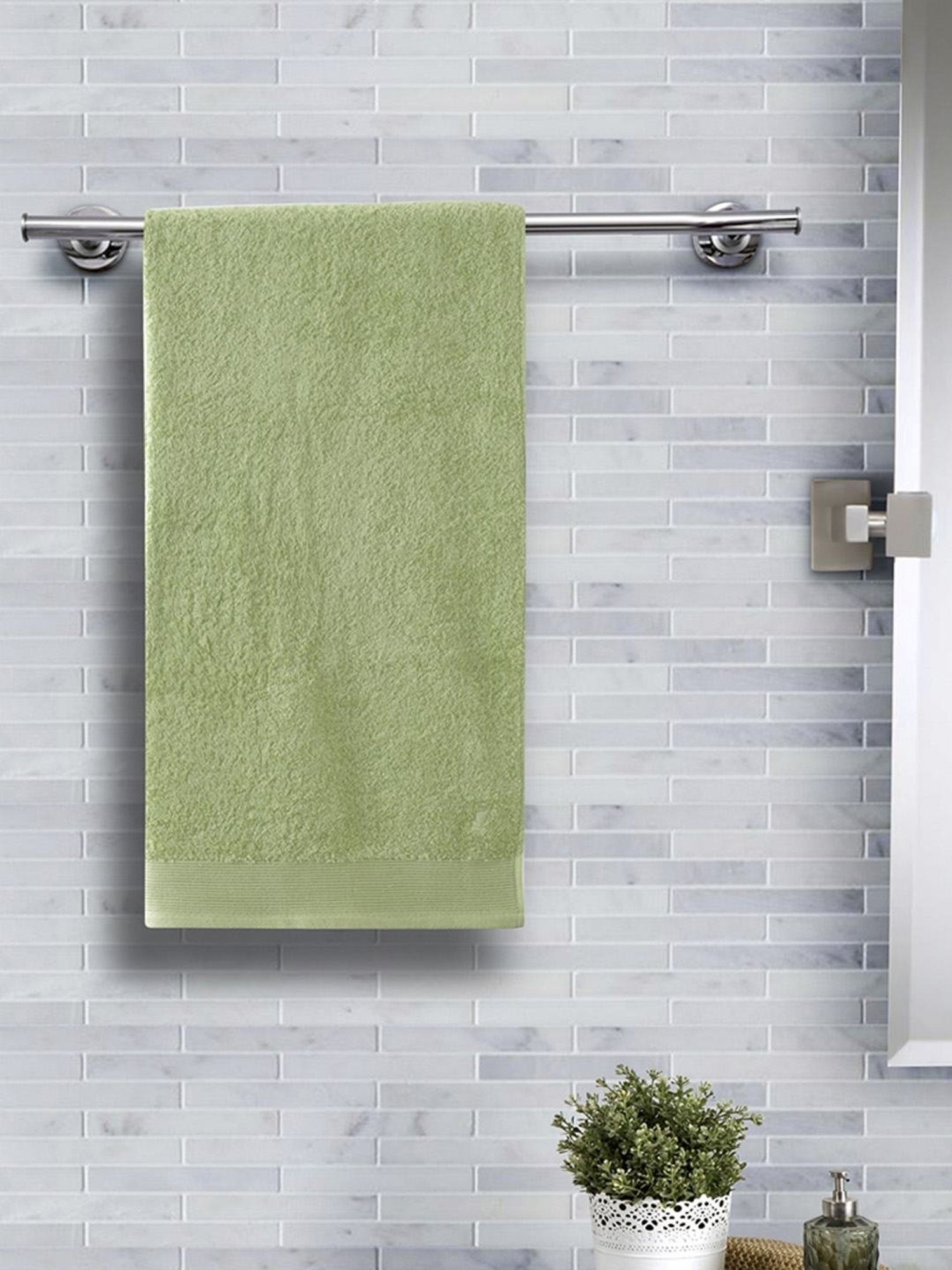 Maspar Green Cotton 550 GSM Bath Towel - Set of 1