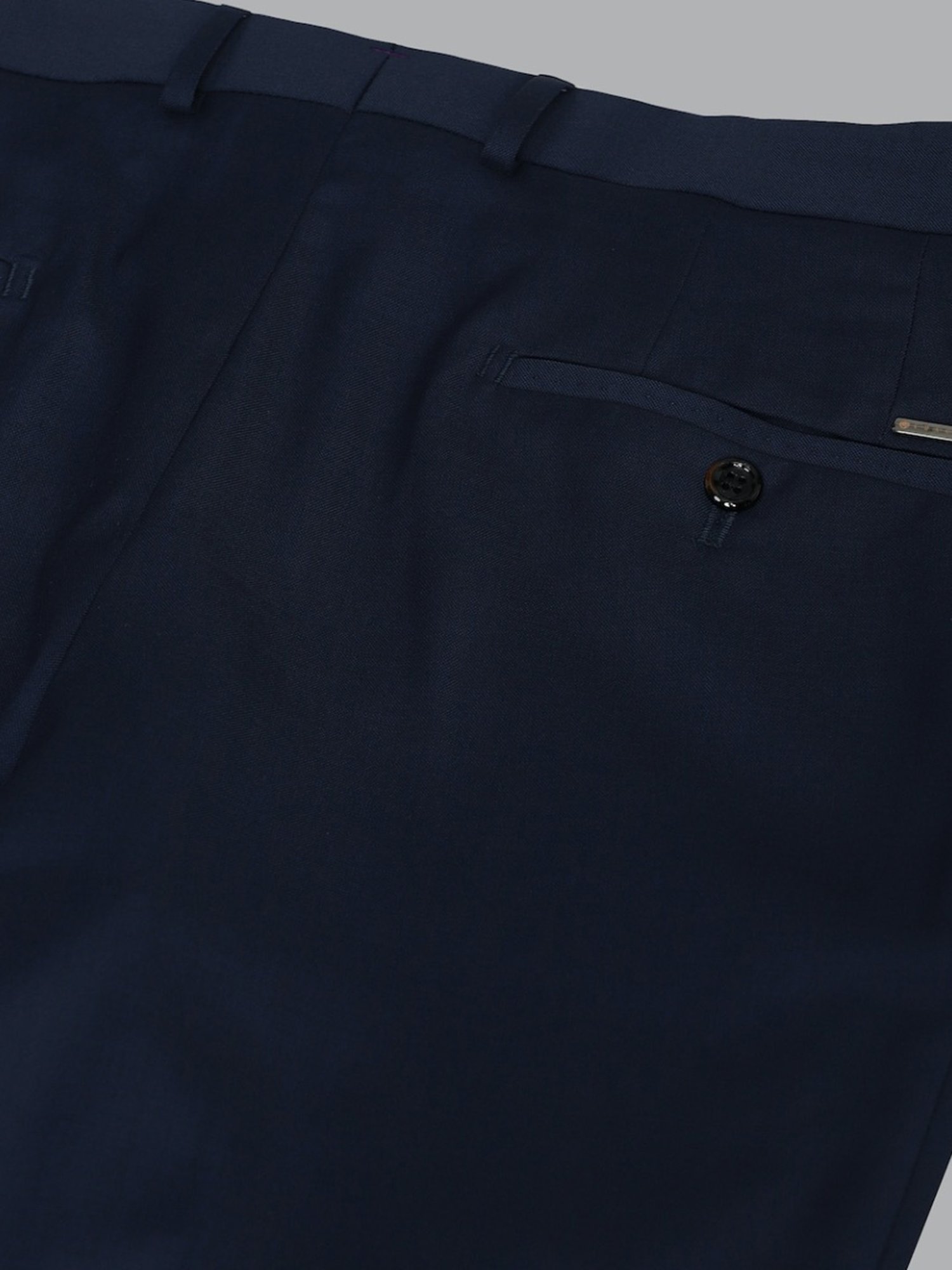 Luxure By Louis Philippe Navy Slim Fit Trousers