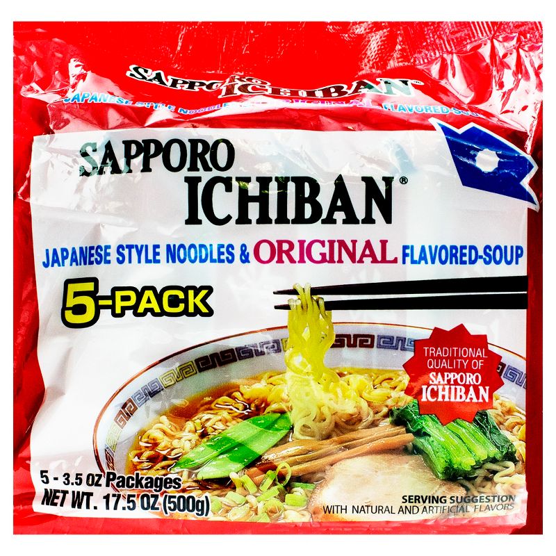 Sapporo Ichiban Ramen Japanese Style Noodles and Original Flavor Soup - 5pk