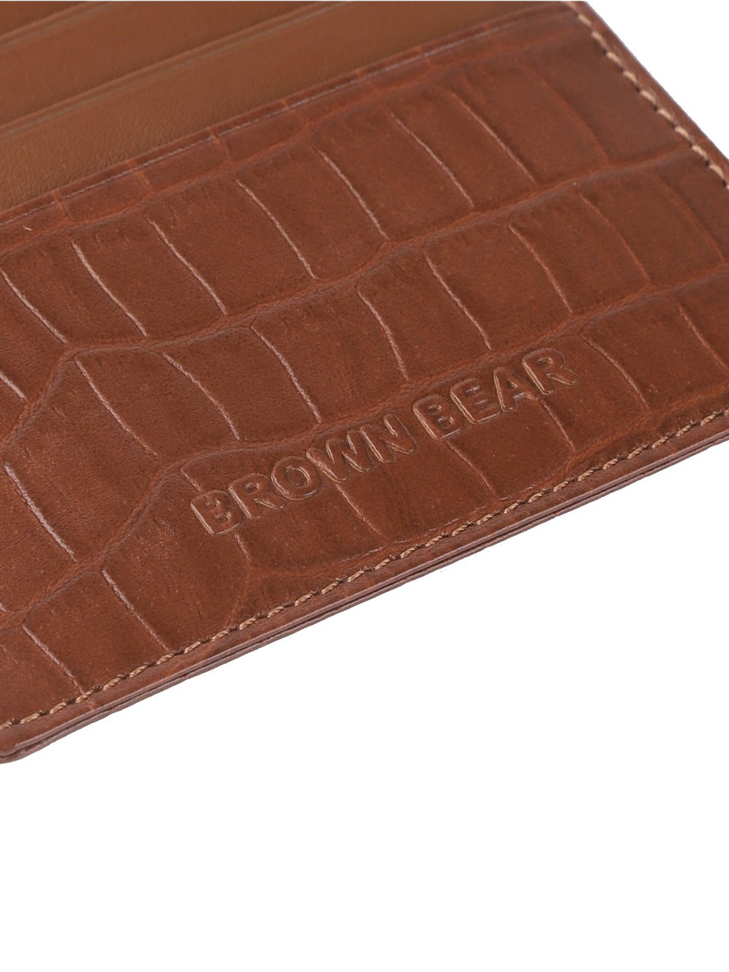 Brown Bear Brown Casual Leather Rfid Card Holder for Men