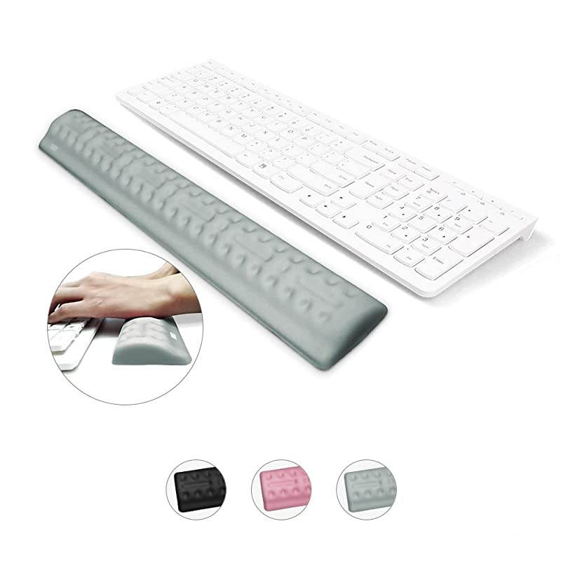 Keyboard Wrist Rest Support Pad, Memory Foam Upgraded Hand Support with Non Slipping Rubber Base, Ergonomic Arm Stand for Office, Gaming, Home, Computer, Mac (Gray Keyboard Wrist Rest)