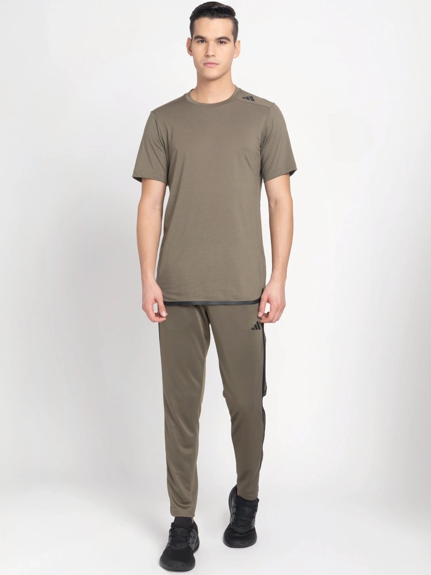 Adidas Green Cotton Regular Fit T-Shirt