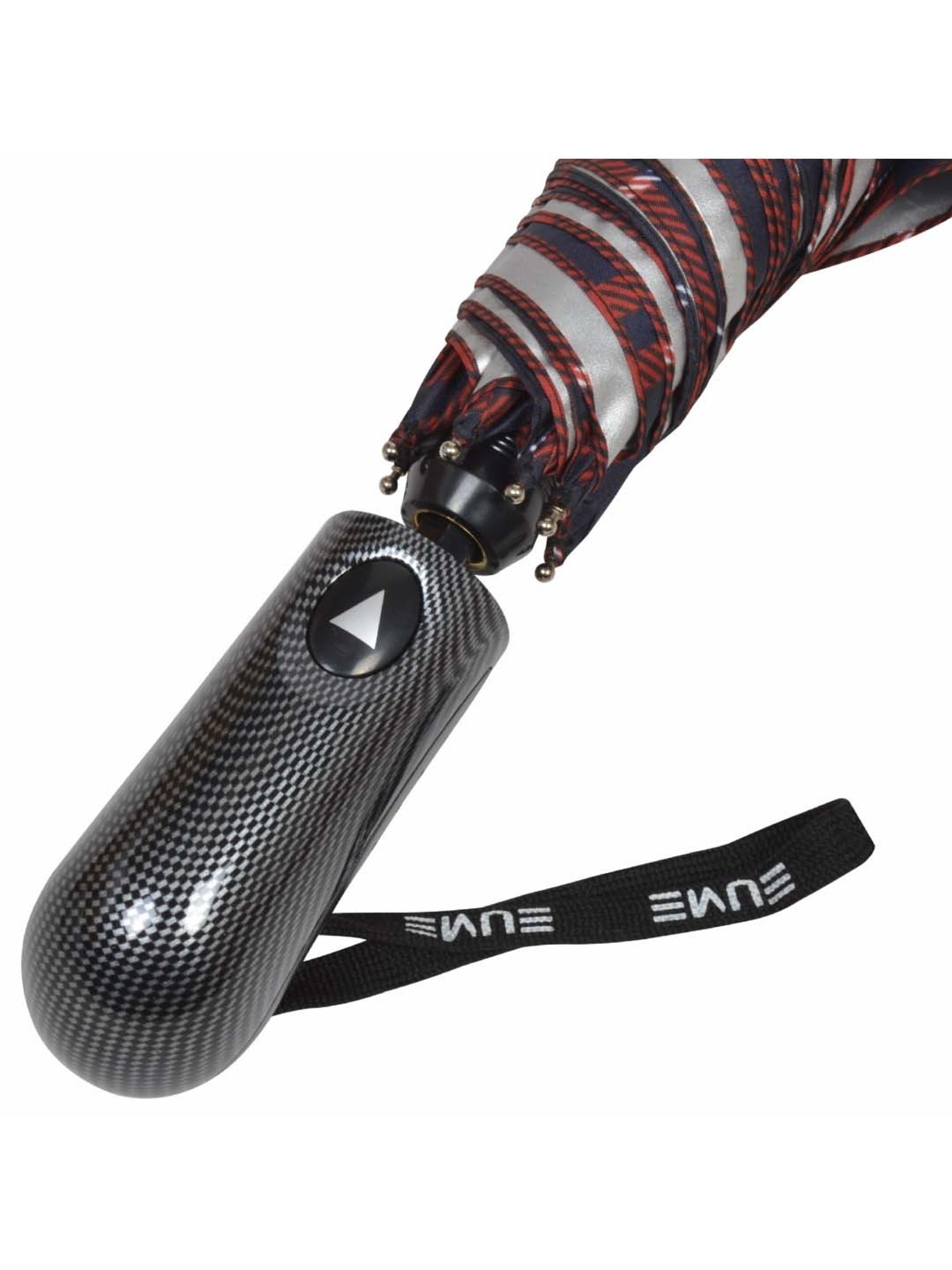 Eume Nuture Navy Checks 2 Fold Umbrella - 27 inch