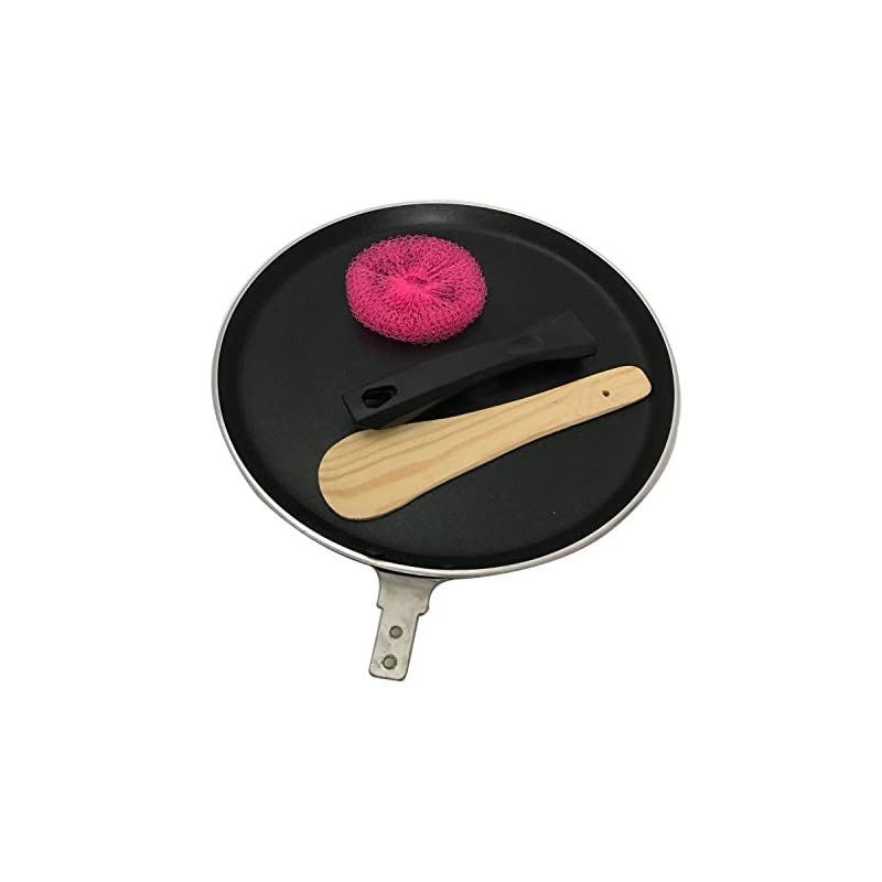 Dosa tawa Crepe Pancake Pan Tawa Indian Style Round Griddle Non-Stick Griddle Dosa Pan Cookware Pan Dosa Flat Tava Griddle Griddle,Dosa Pan Thickness 4 mm Size 11 Inches (Bl