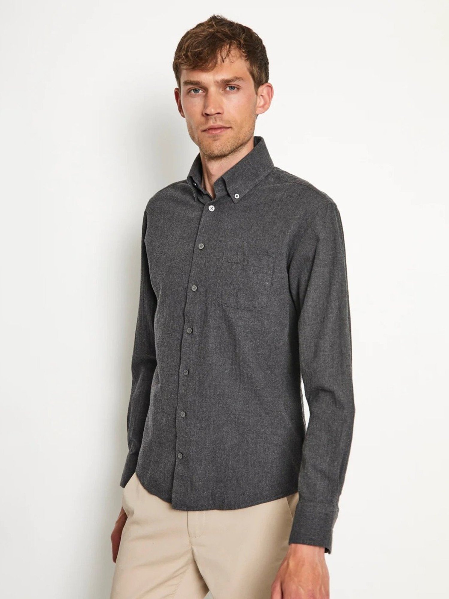 Bruun & Stengade Black Cotton Regular Fit Shirt