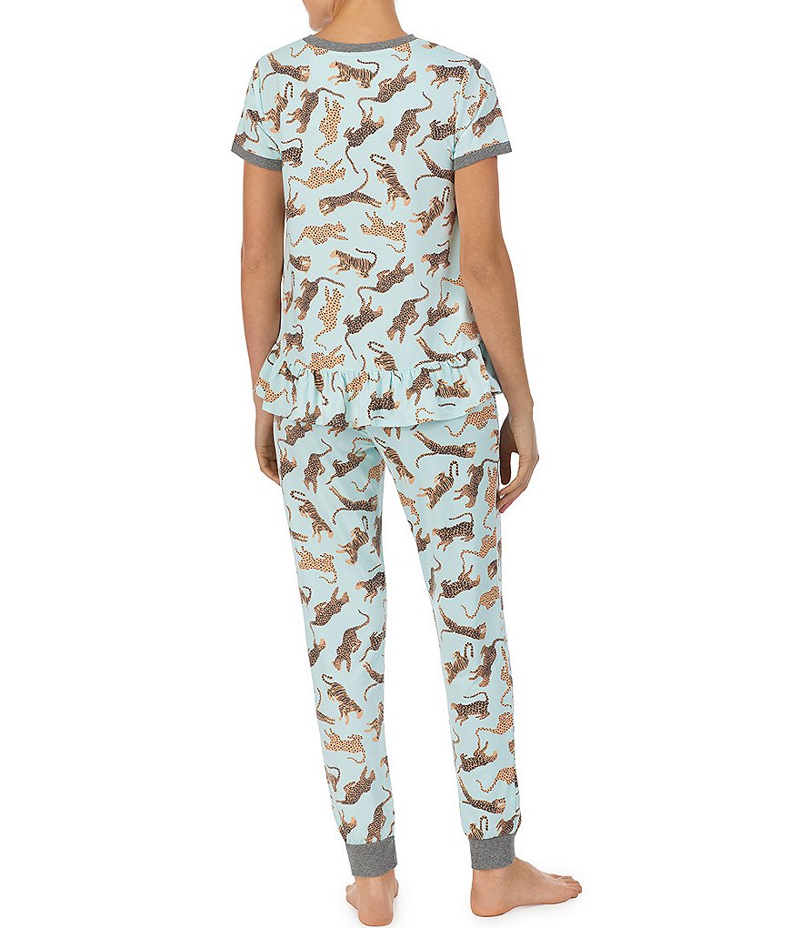 Kensie Ballerina Owl Printed Jersey Knit Jogger Coordinating Pajama Set