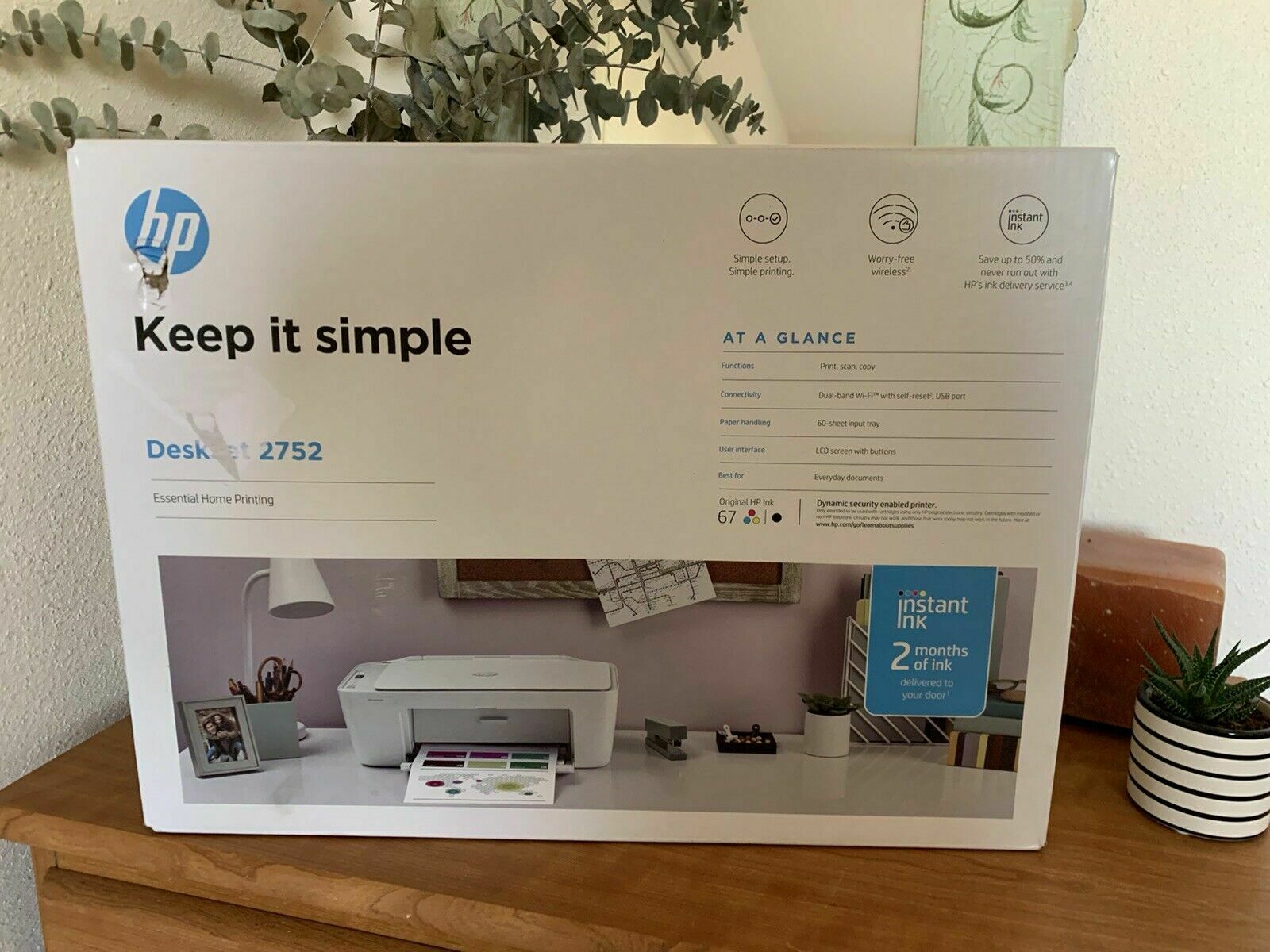 New HP 2752/2732/2722 Deskjet Printer-Copy-Scan-Wireless-Print-Free INK-Holiday