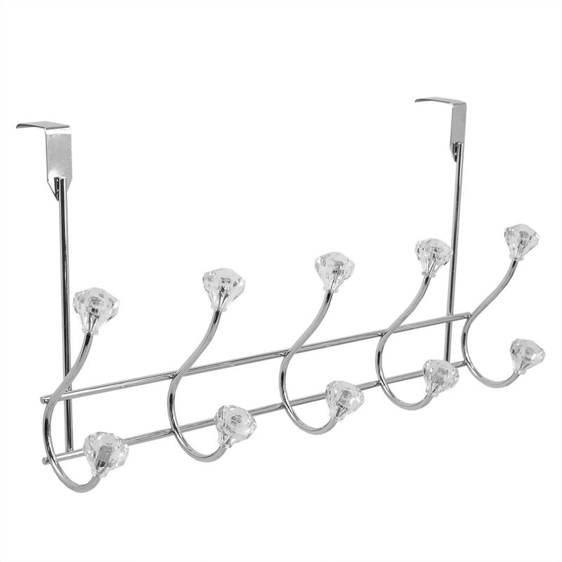 Three Tier Half Moon Glass Shelf Silver - Bath Bliss
