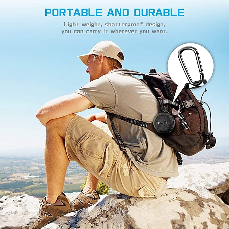 Bluetooth Speaker  Cuckoo Portable Wireless Mini Waterproof Stereo Sound System for Shower Outdoor Hiking Camping Cycling Grey