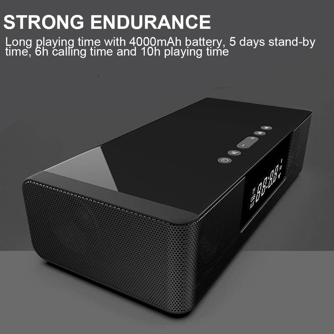 SOUNDBAR BS-39A Clock Bluetooth Speaker Phone Wireless Charging Hand-free Calling Speaker