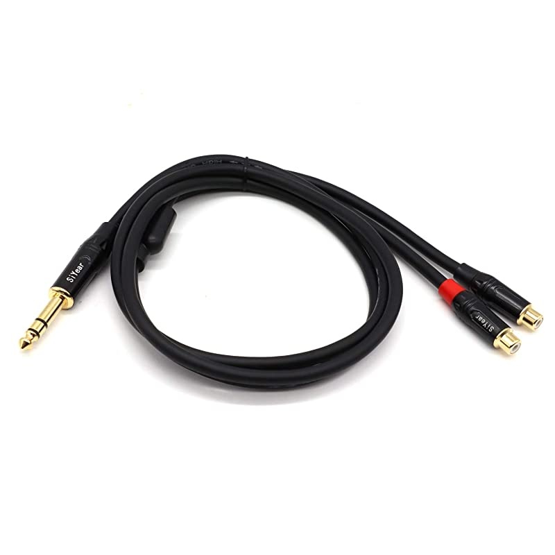 Dual RCA to 14 Cable635mm 14 inch Male Stereo to 2RCA Female Y Splitter Adapter Cable5Feet