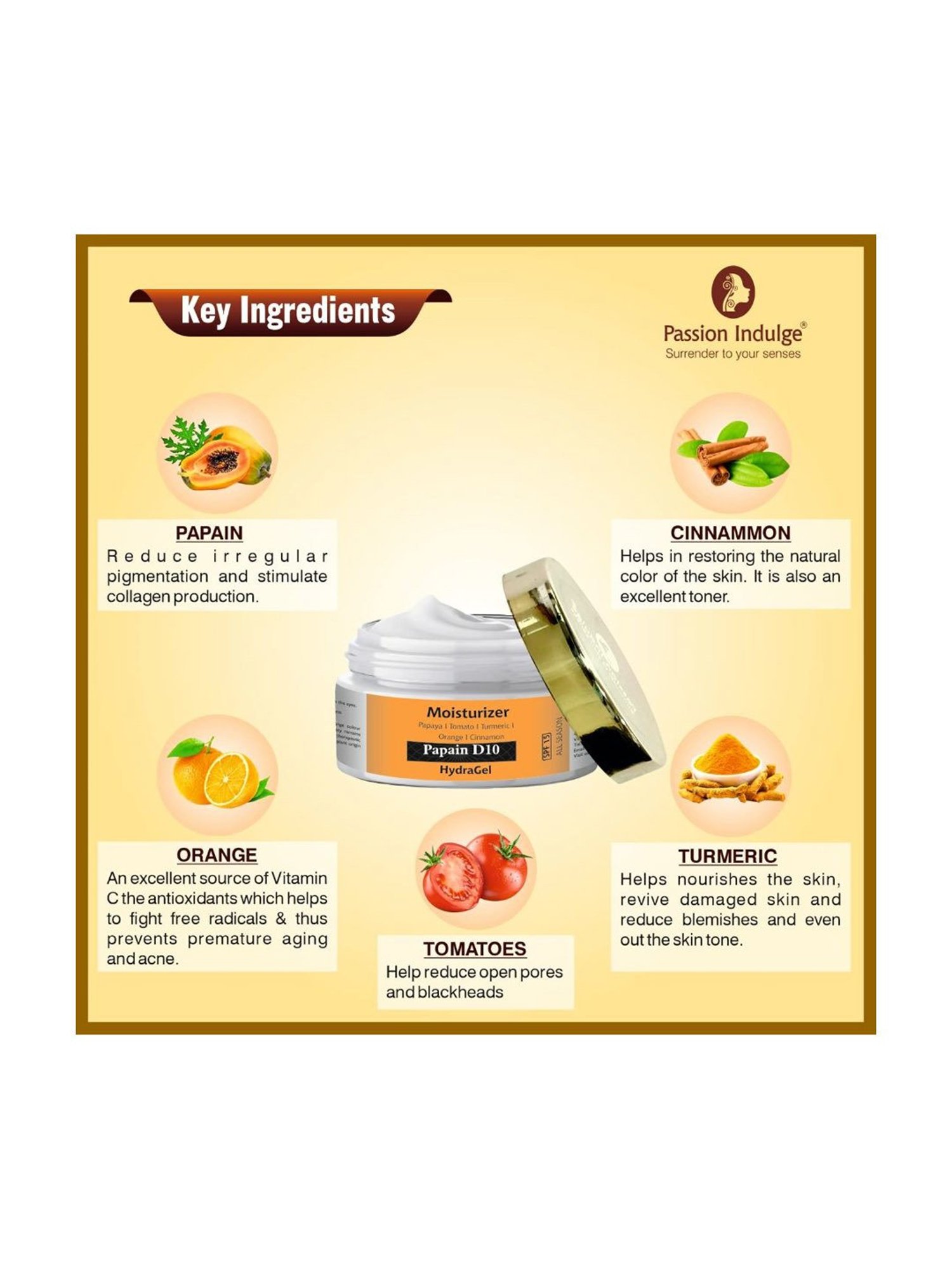 Passion Indulge Papain D10 Natural Hydra Gel - 50 gm