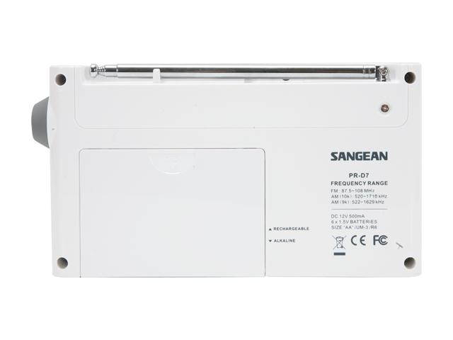 Sangean FM / AM PLL Synthesized Radio (White) PR-D7