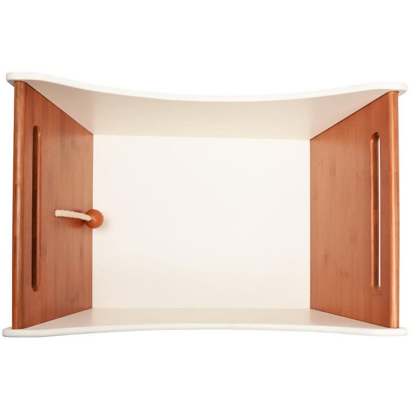 Kinderfeets 2-in-1 Versatile Inside/Outside Baby and Toddler Classic Wooden Unisex Toy Storage Box Walker, White