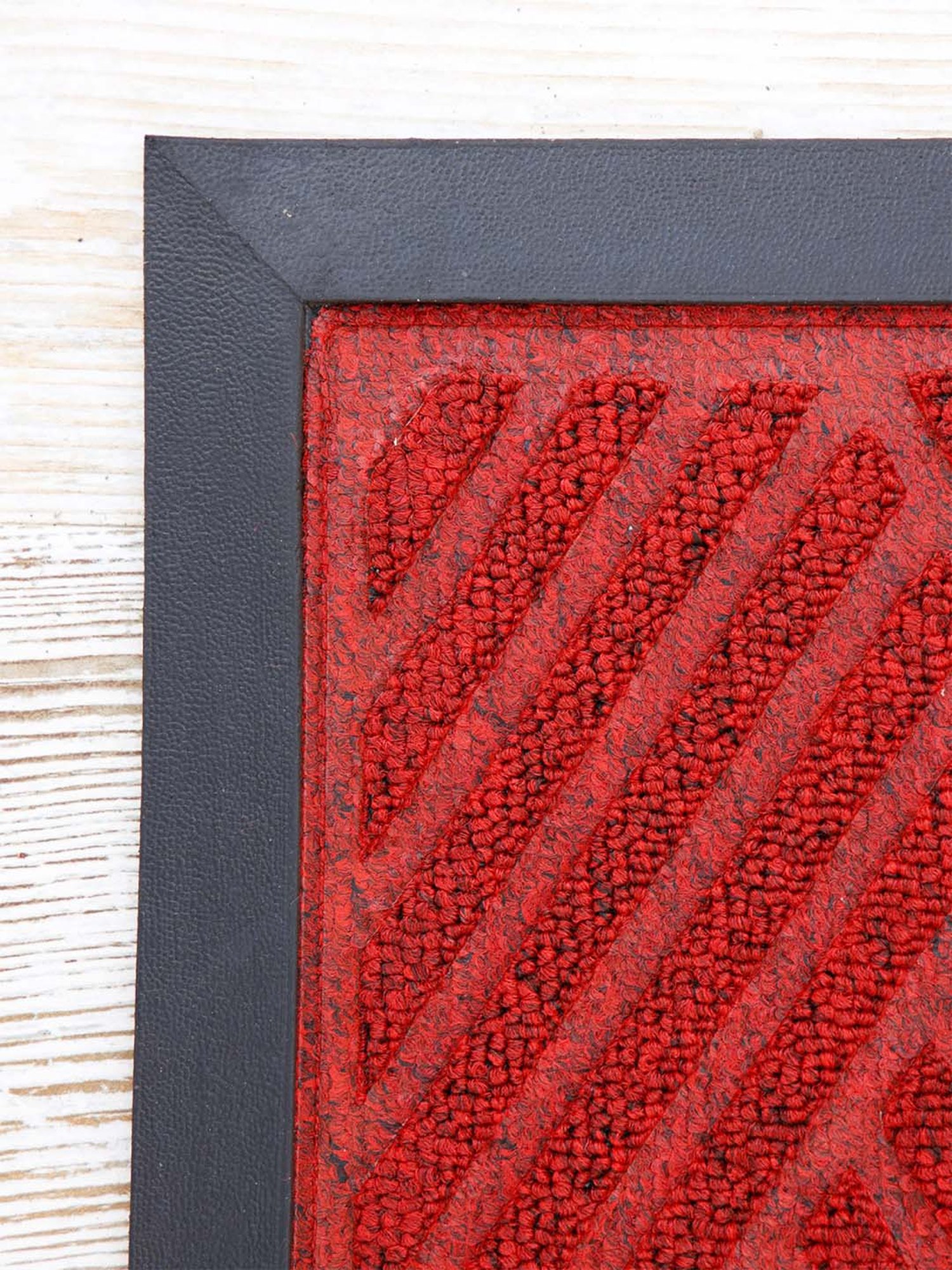 Ariana Red Microfibre Double Happy Feet Outdoor Door Mat - Set of 2