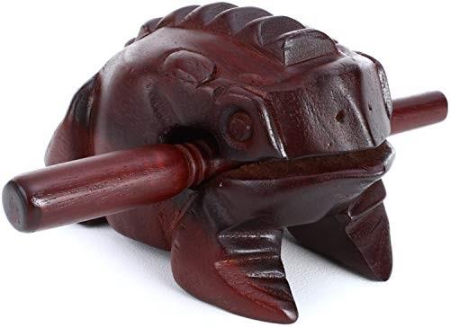 meinl percussion frogm medium wooden frog guiro, african brown
