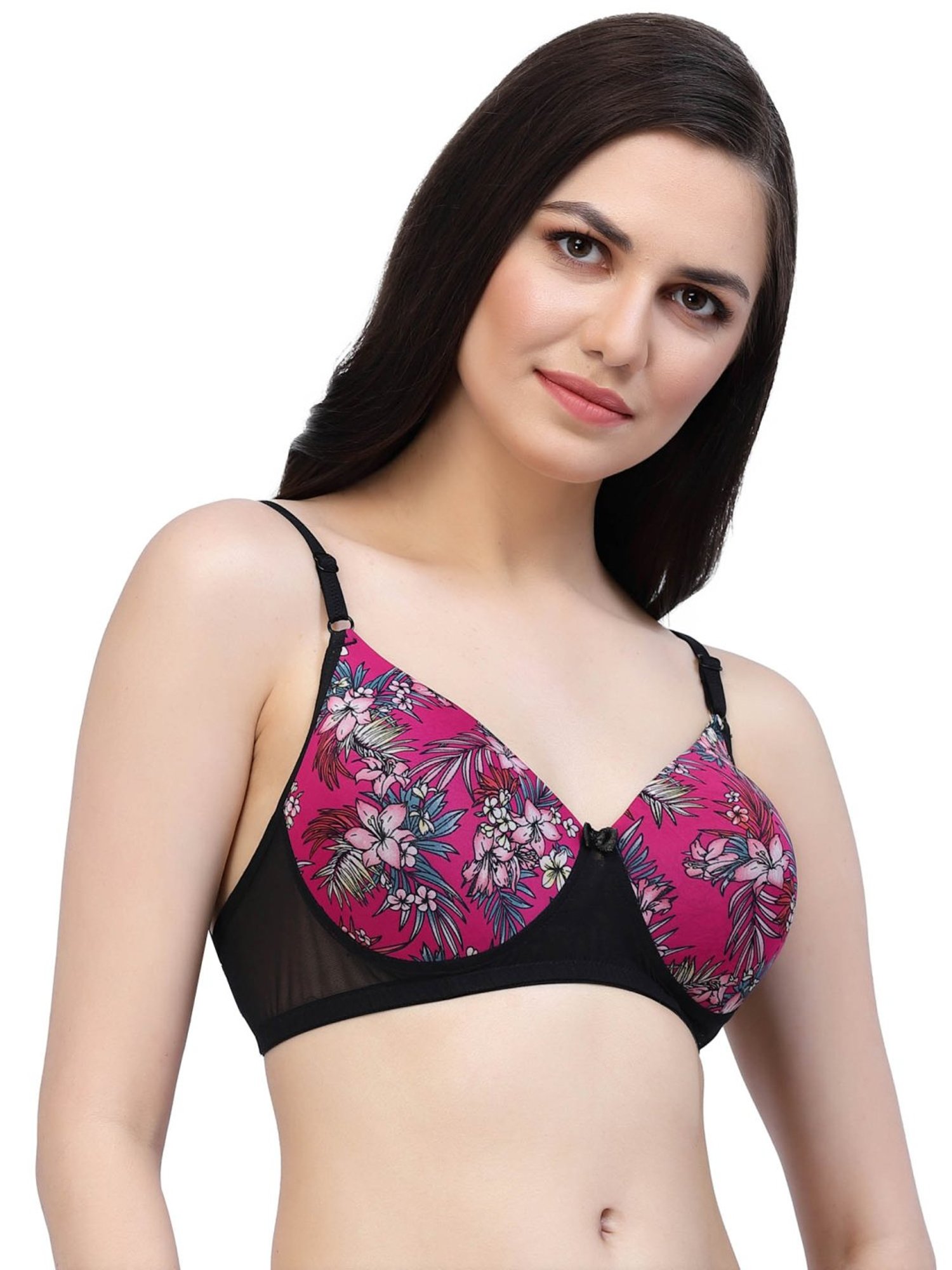 Cukoo Pink & Black Floral Print Padded Everyday Bra