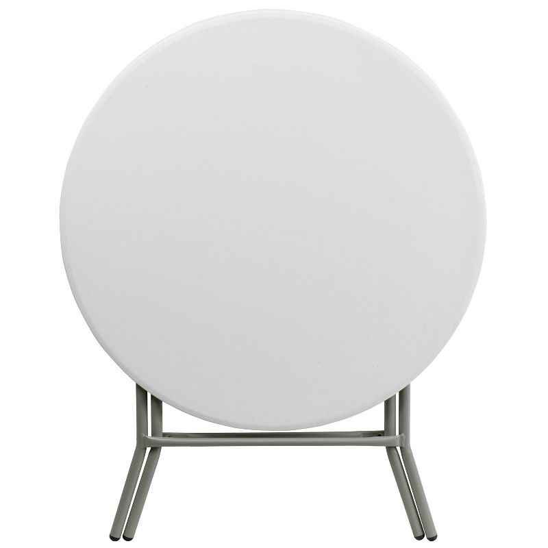 Flash Furniture 2.63-Foot Round Granite White Plastic Folding Table