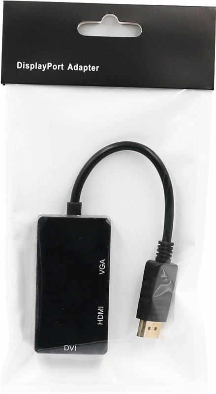 DisplayPort to VGA DVI HDMI Video Converter - Black