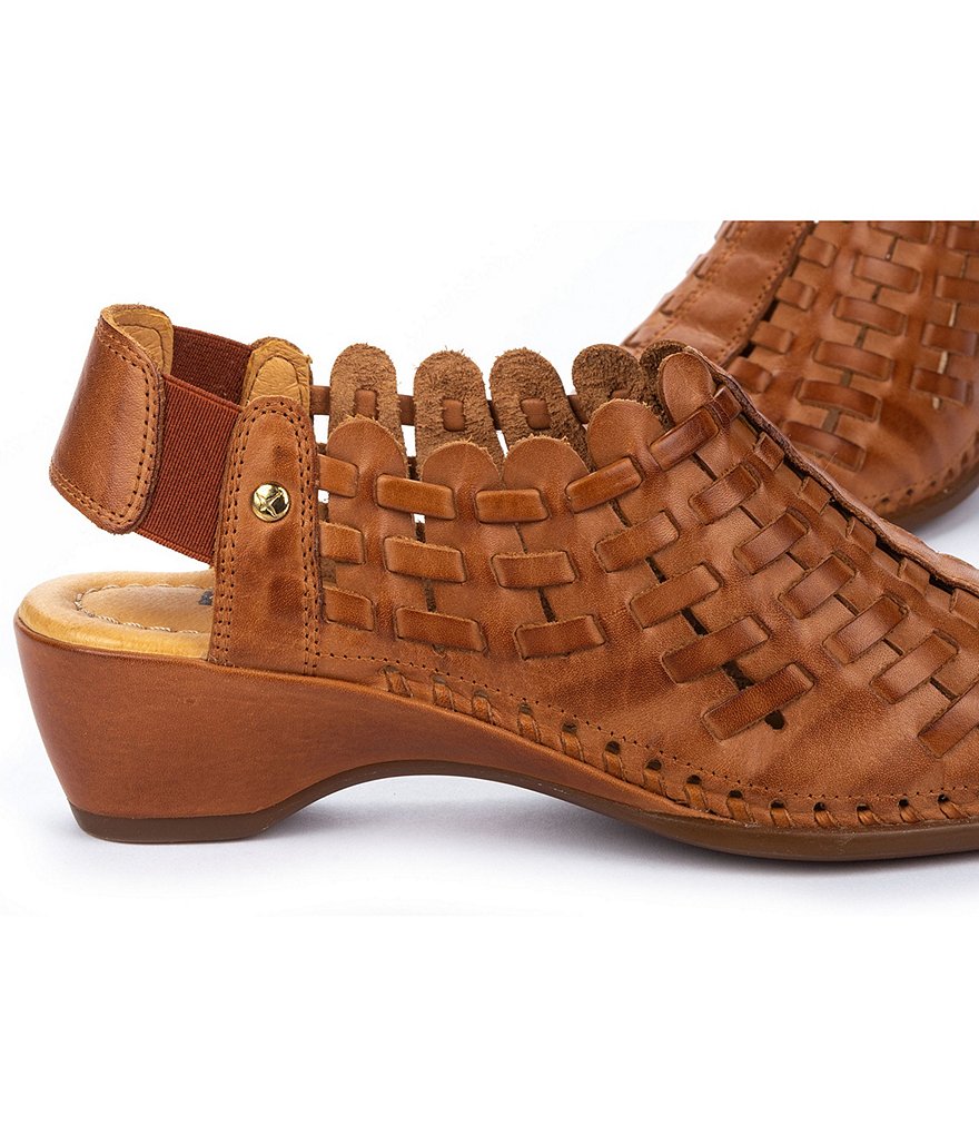 Pikolinos Romana W96 Leather Sling-Back Fisherman Wedges