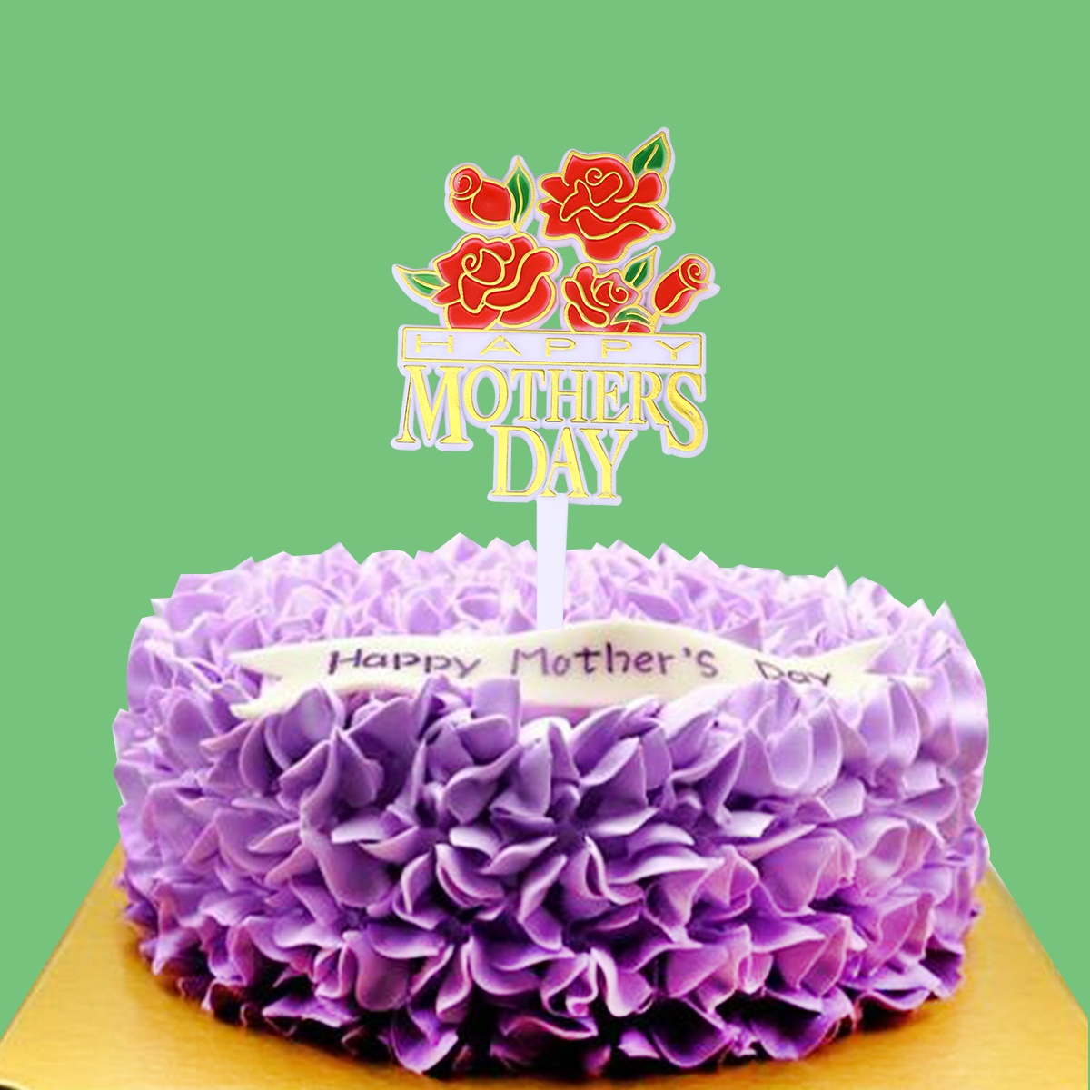 20pcs Rose Cake Toppers Mothers Day Cake Picks DIY Cake Decoration Mothers Day Party Dessert Insert Favor (Pink + Red)