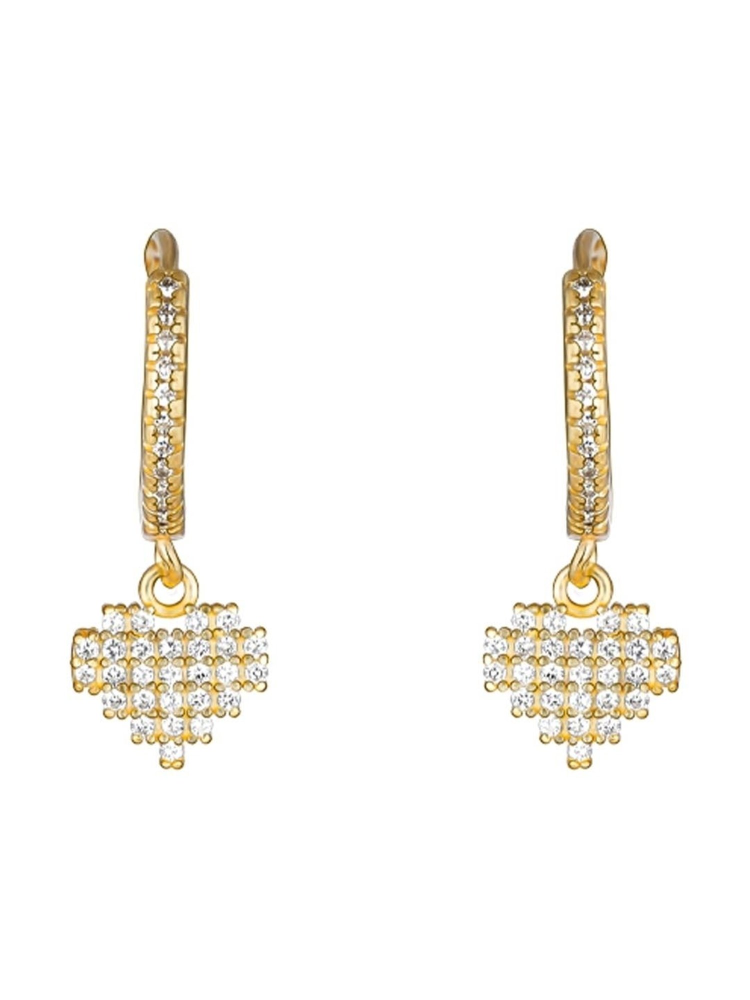 GIVA 92.5 Sterling Silver Hanging Heart Earrings for Women