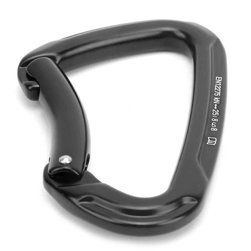 Climbing Lock Hook Elastic Buckle Design D-Shape Carabiner Oxidation Resistant 2500kg Load Bearing for Rock Climbing