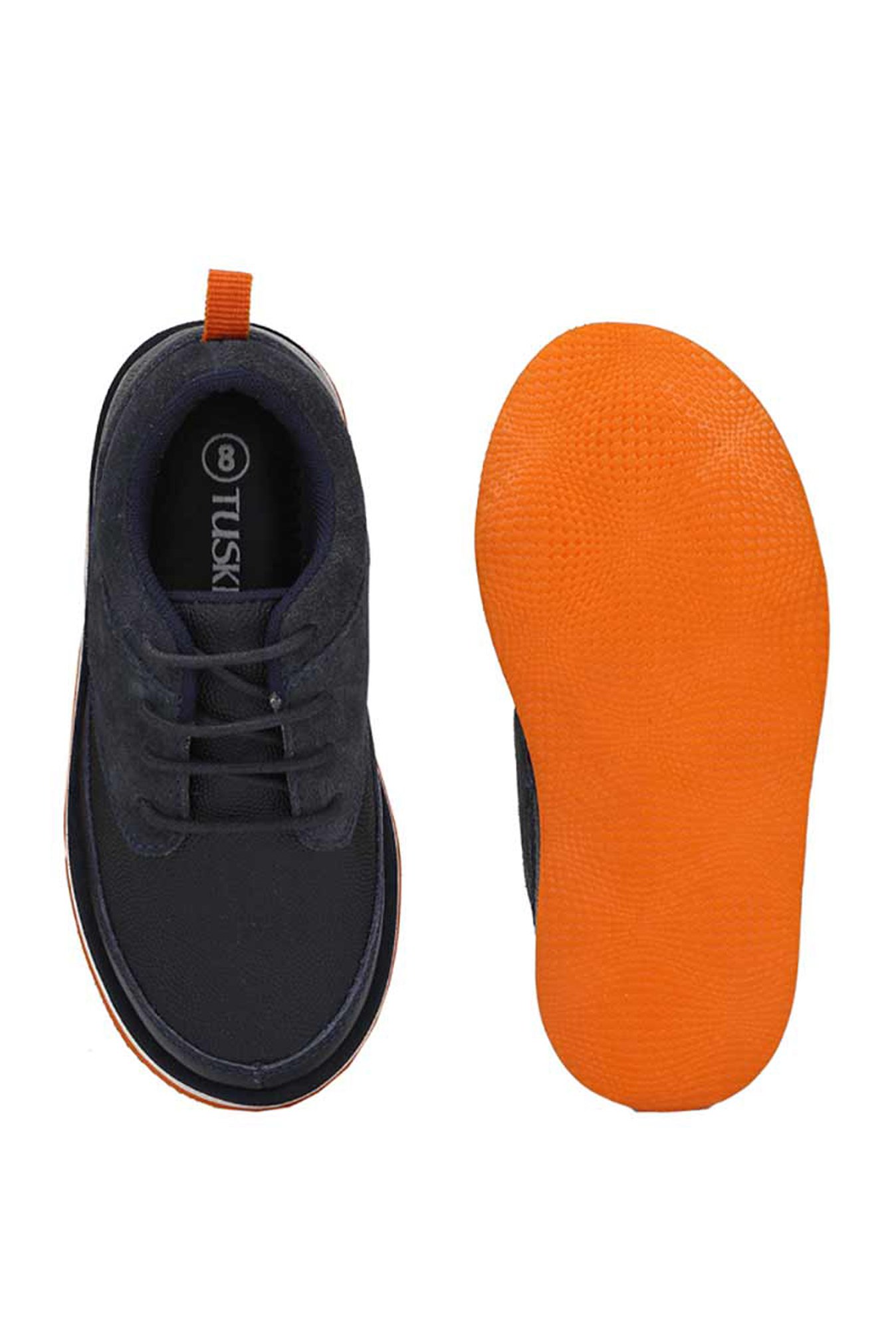 Tuskey Kids Navy Leather Sneakers