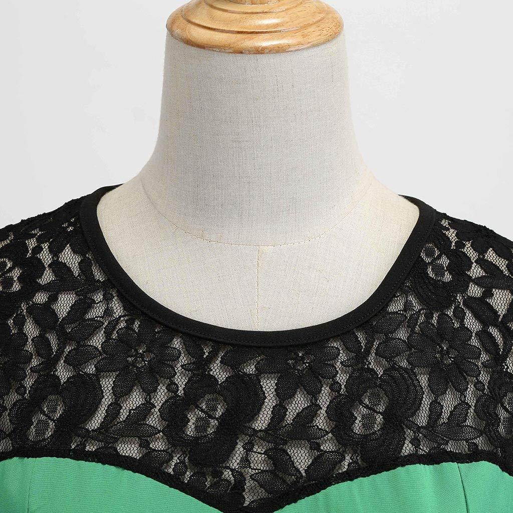 Prom Dresses for Women,Women Vintage 1950s Retro Sleeveless Lace Splice Solid Party Prom Swing Dress