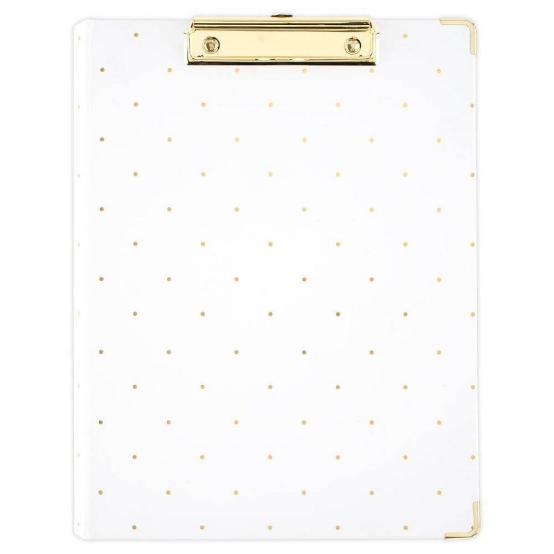 Clipfolio with Removable Legal Pad White with Gold Dots - Sugar Paper™