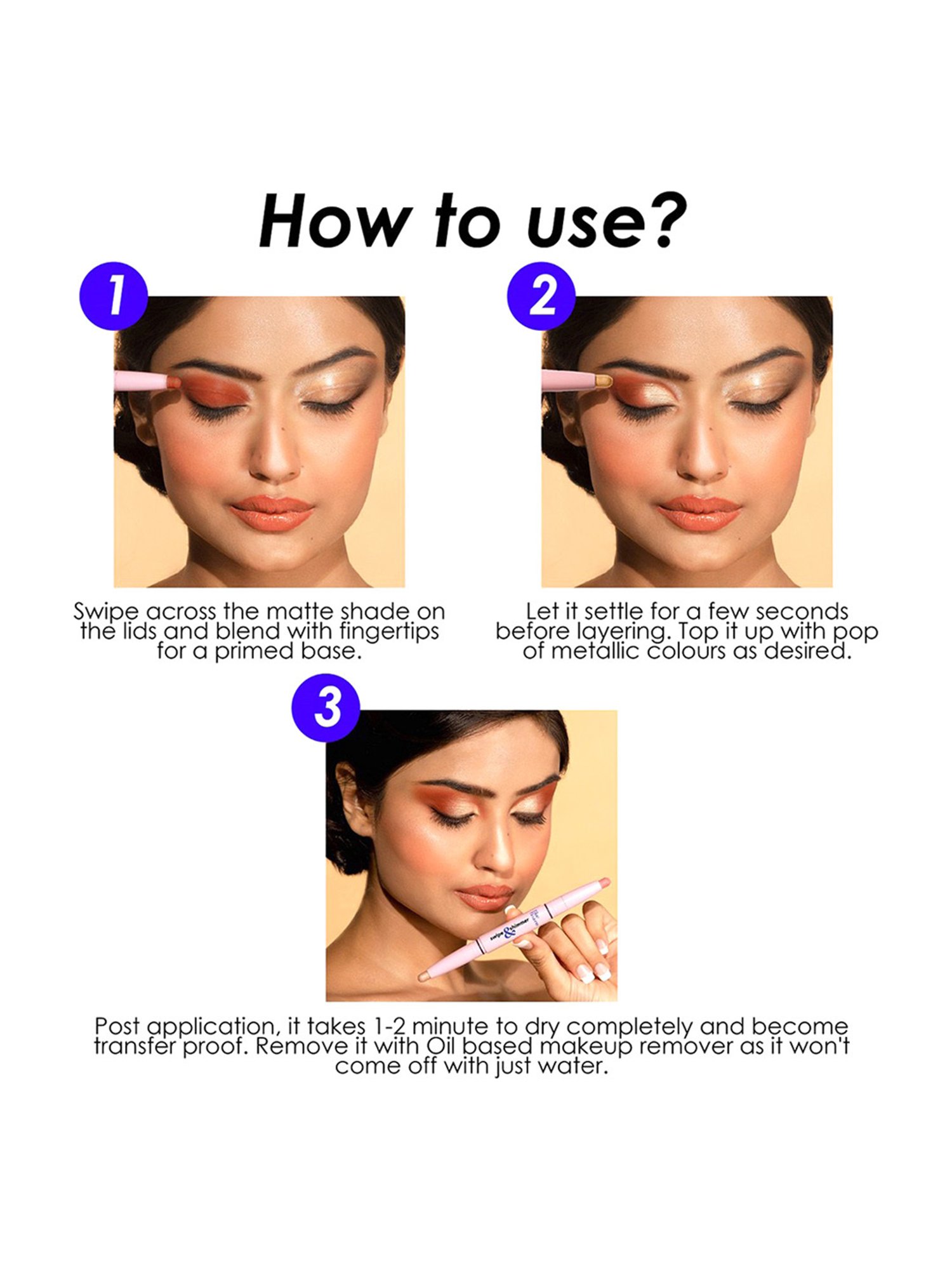 Blue Heaven Swipe & Shimmer Eyeshadow Stick Terracotta Warrior - 2.2 gm