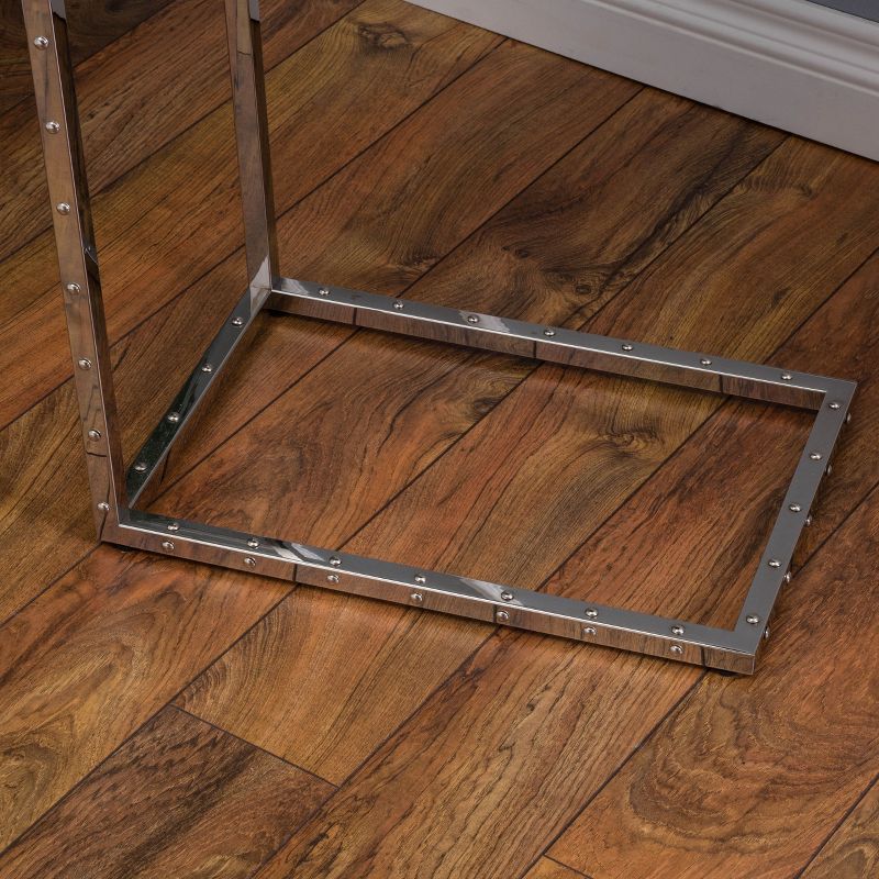 Flynn Side Table with Rivet - Mirror - Christopher Knight Home