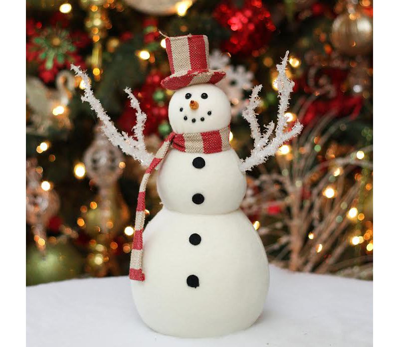 Napco 12.5" Red and White Snowman Christmas Tabletop Decor