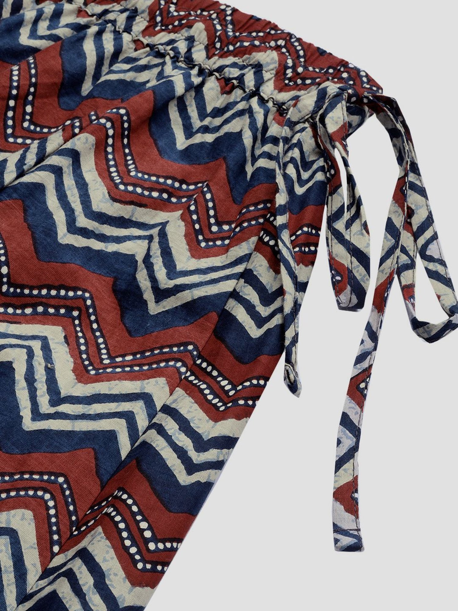 KSUT Brown & Blue Cotton Printed Palazzos