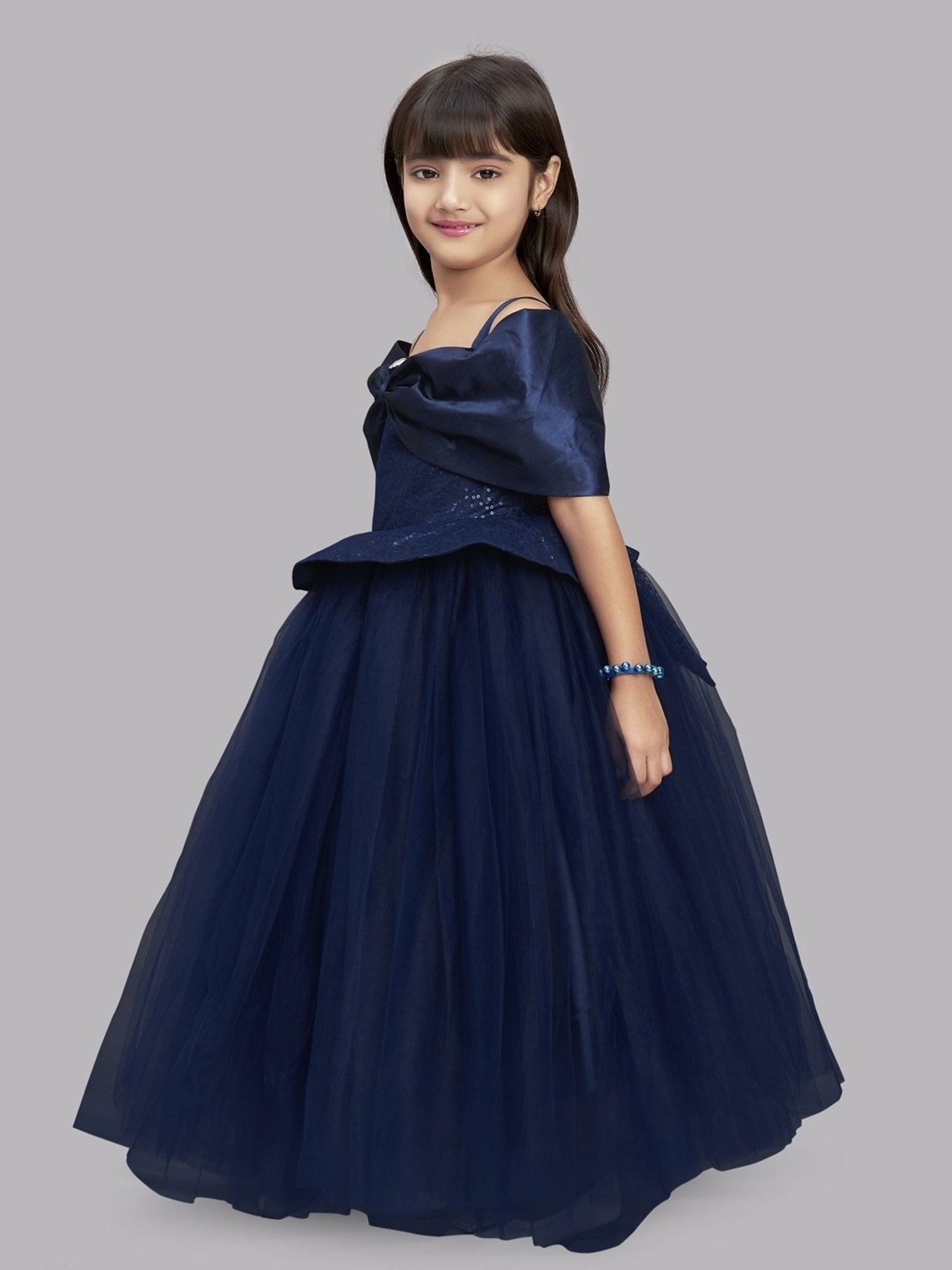 Pink Chick Kids Navy Sequence Gown