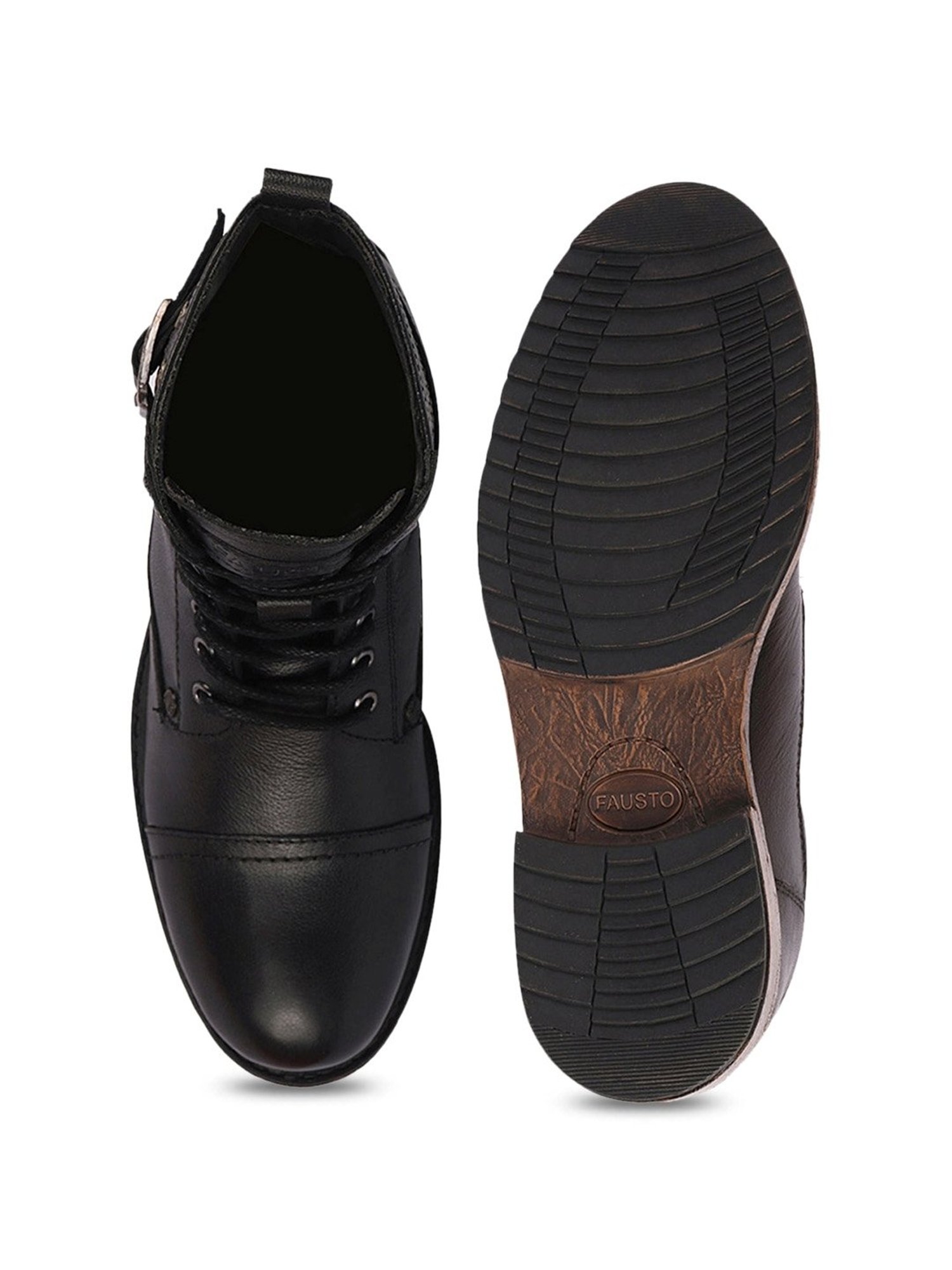 Fausto Men's Black Biker Boots