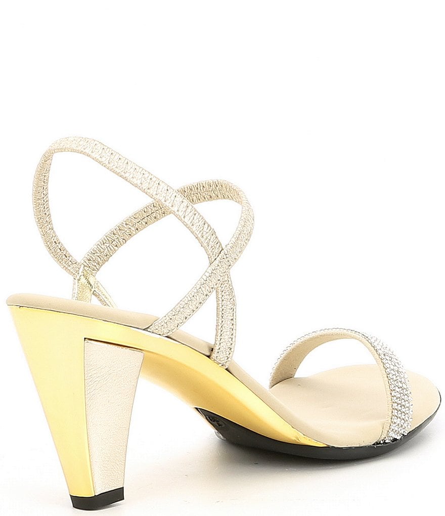 Onex Iced Rhinestone Embellished Leather Dress Sandals