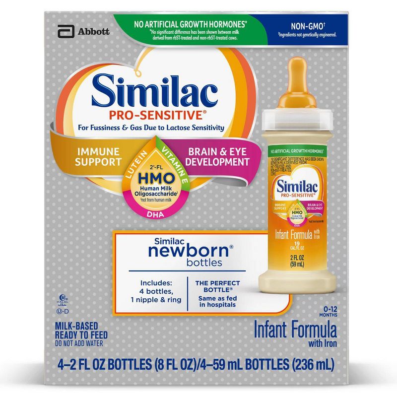Similac Pro-Sensitive Non-GMO Infant Formula with Iron Bottles - 4ct/2 fl oz Each