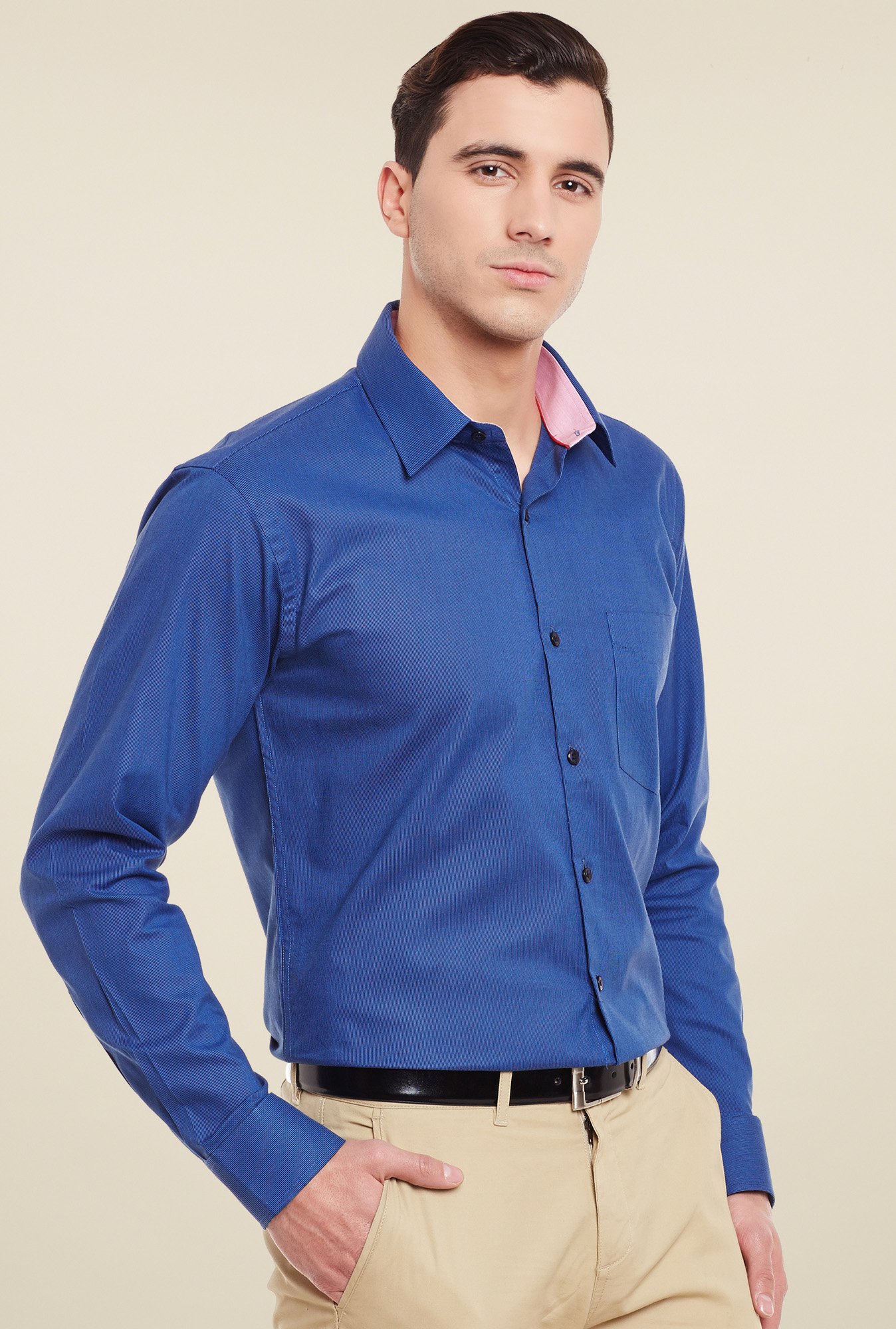 Hancock Blue Slim Fit Cotton Shirt