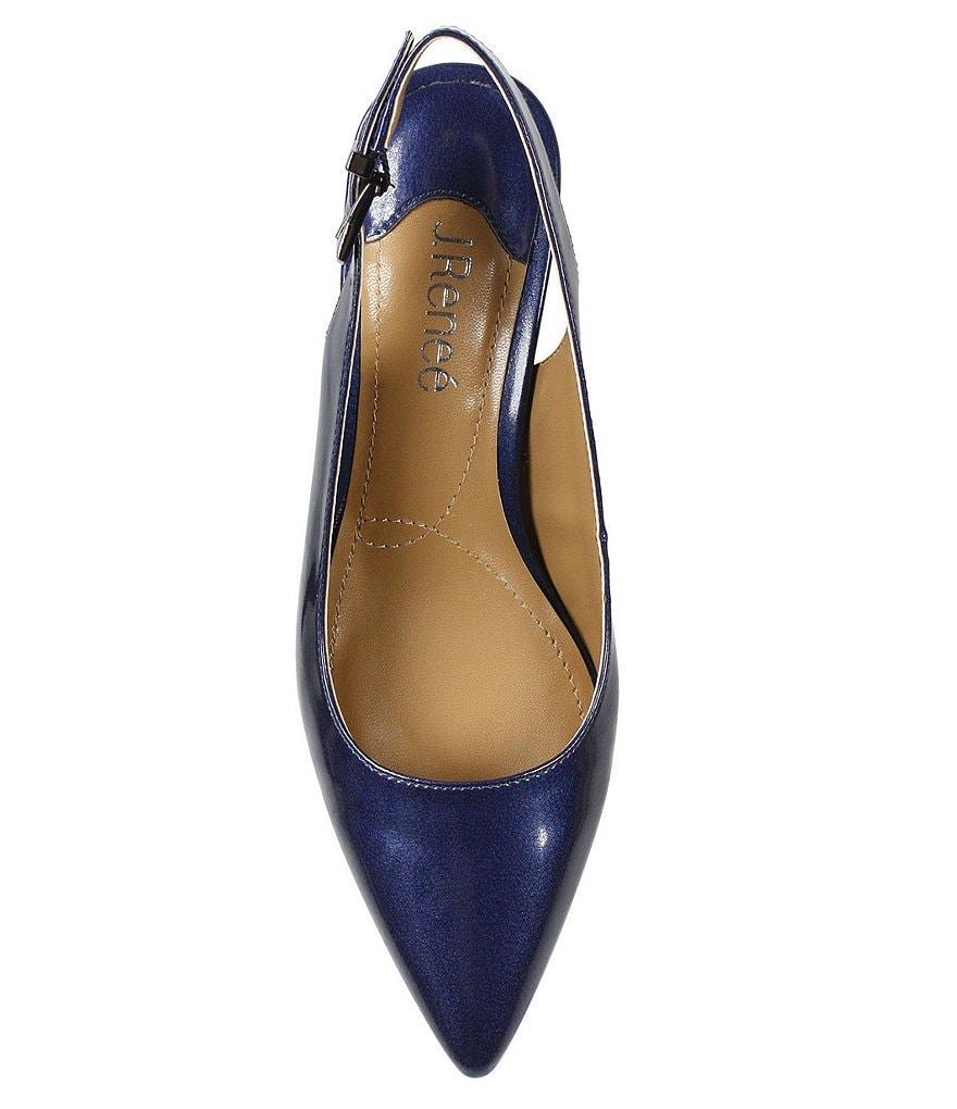 J. Renee Mayetta Slingback Pearlized Patent Dress Metal Heel Pumps