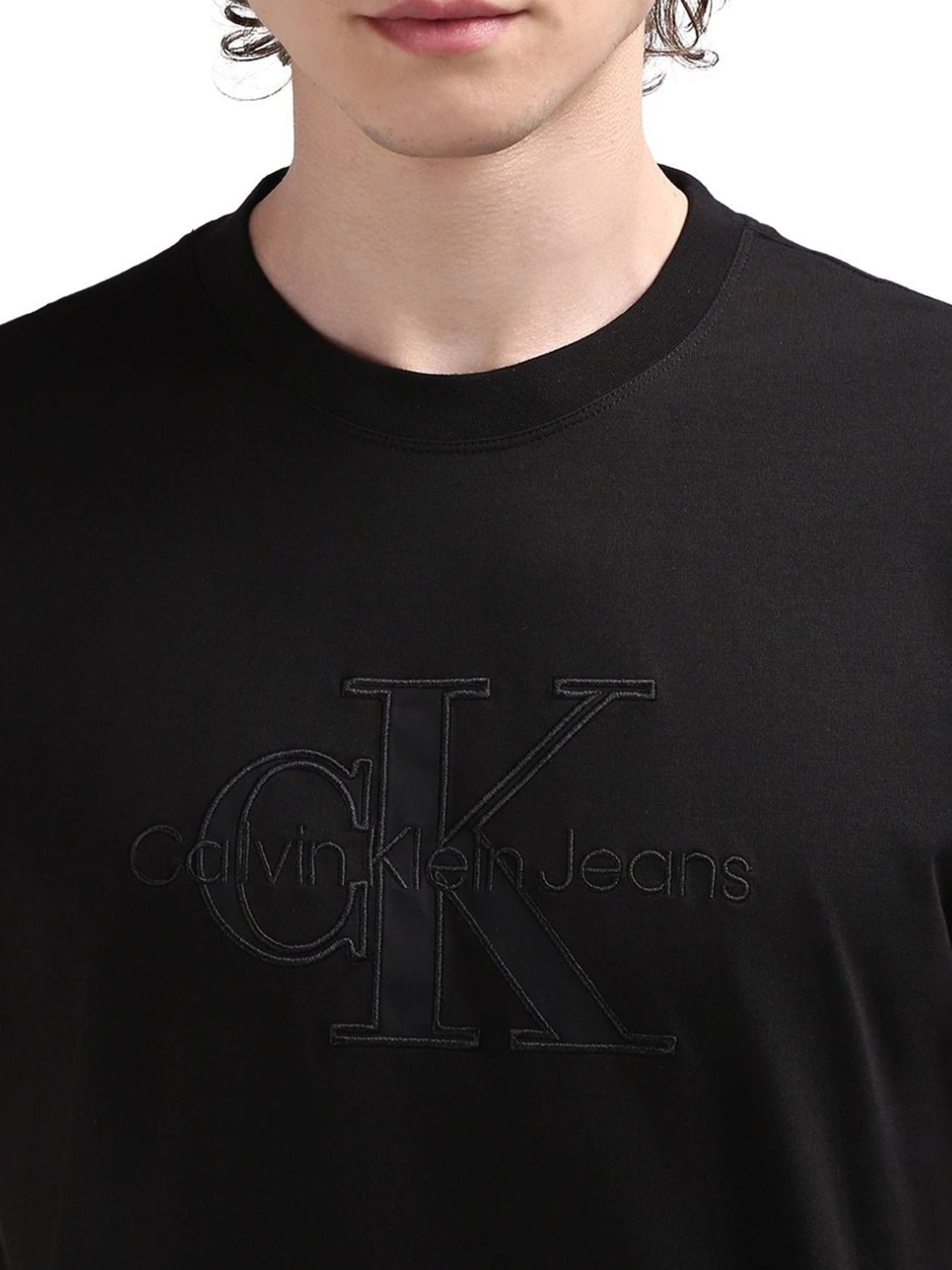 Calvin Klein Black Cotton Regular Fit T-Shirt