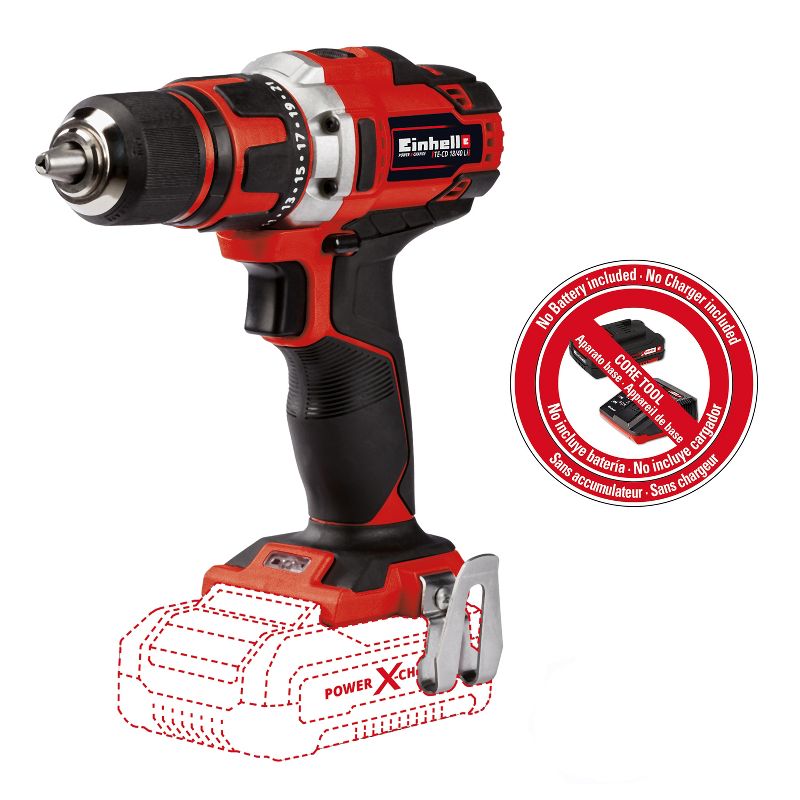 Einhell TE-CD Power X-Change 18-Volt Cordless 1/2-Inch, MAX 1500 RPM, Cordless Drill/Driver, Tool Only (Battery and Charger Not Included)
