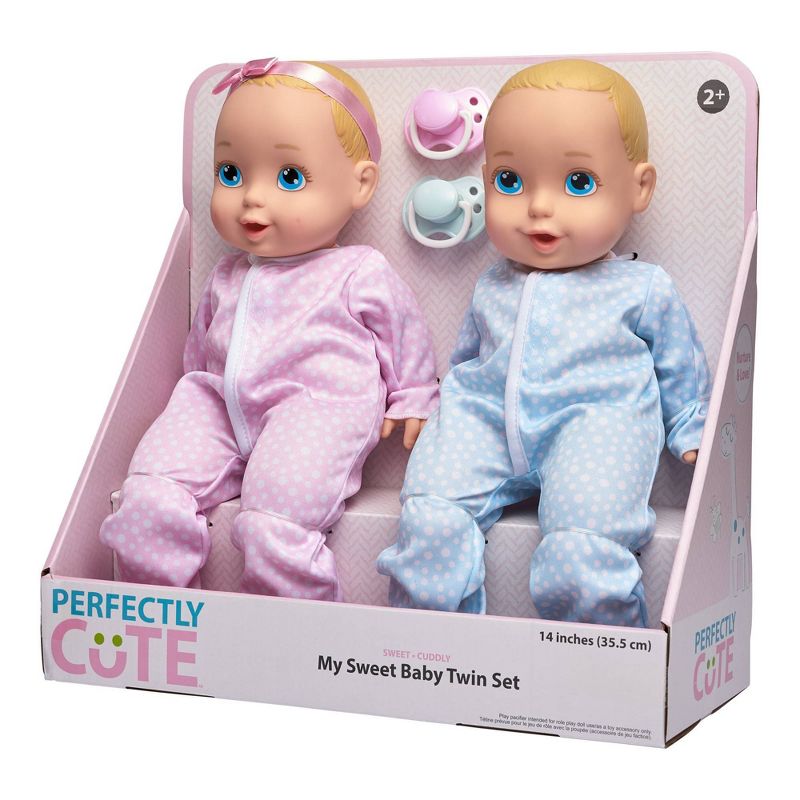 Perfectly Cute 14" My Sweet Baby Girl & Boy Doll Twin Set - Blonde with Blue Eyes