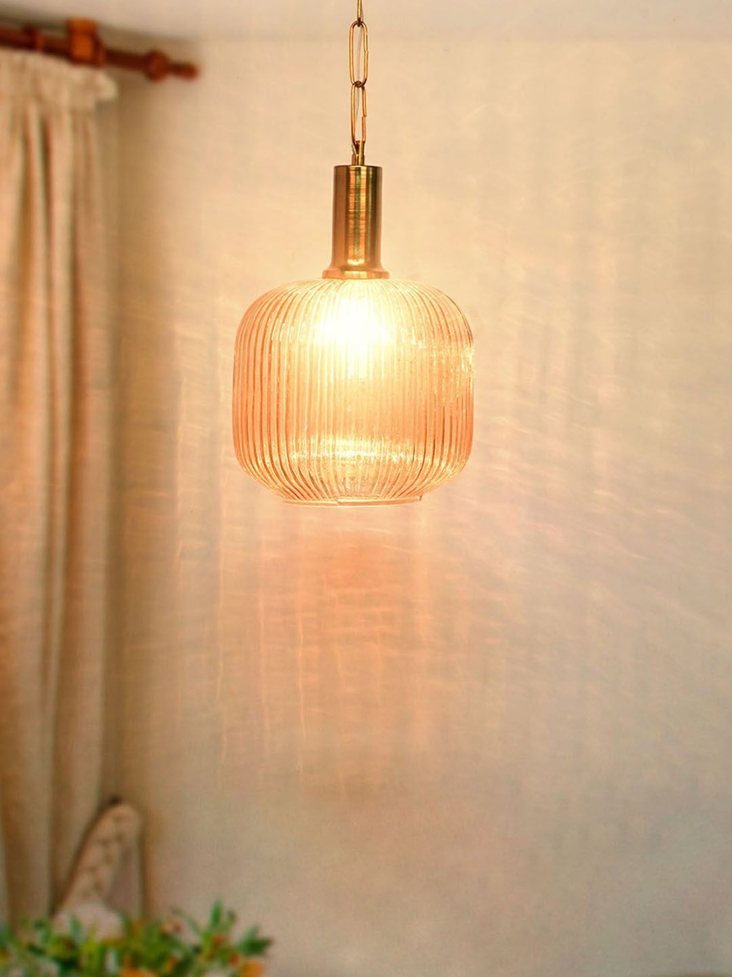 FOS LIGHTING Contemporary Gold Glass Pendant Hanging Light